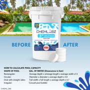 Chemlabz’s Ultimate Pool Care 3 Inch Chlorine Tablets Long Lasting Powerful Sanitization for Sparkling Pools & Spa Tub